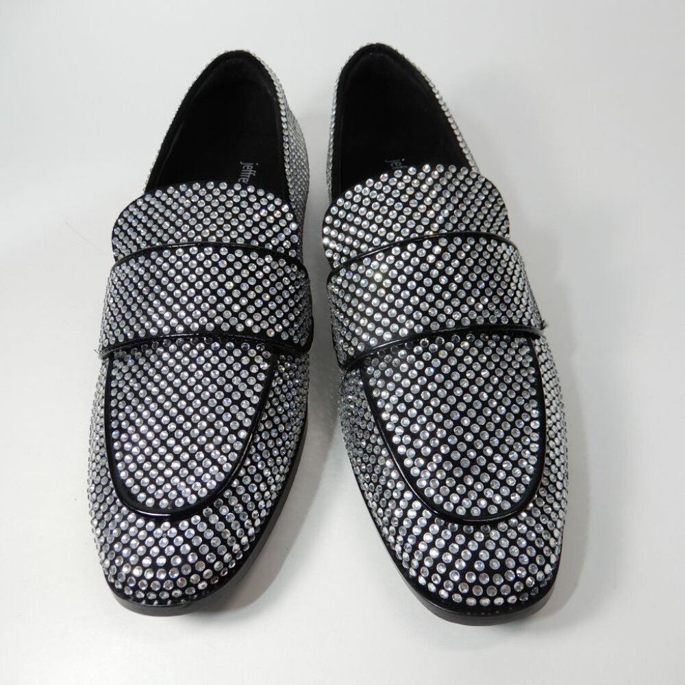 Jeffrey Campbell Velvit Penny Loafers Size 8 Rhinestone Apron Toe Flats NEW - Picture 5 of 12
